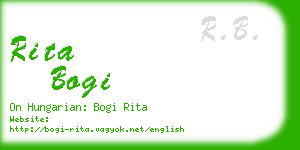 rita bogi business card